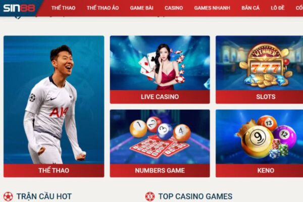 Một số sản phẩm được tổng hợp trong app Sin88